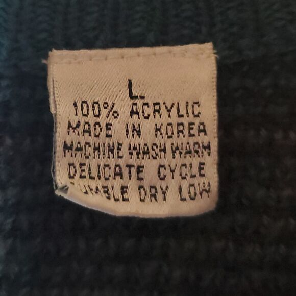 Vintage The Mens Store at Sears Cardigan Sweater L Grandpa Southwestern Blues - Picture 4 of 7